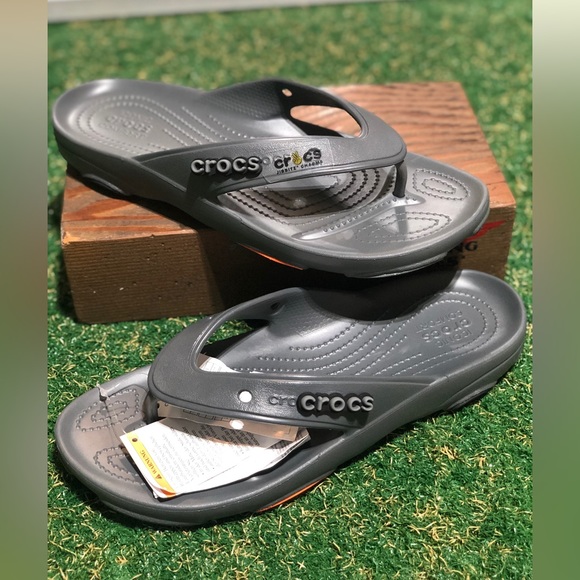 CROCS Classic All-Terrain Flip Flops Slate Grey Unisex Size: M9 / W11 ~ NWT! - Picture 4 of 9